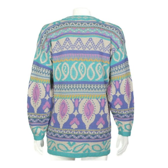 SEGRETS SUN PRINTS Vintage 90's Pastel Button Cardigan Sweater Womens sz S /823 - Picture 3 of 5